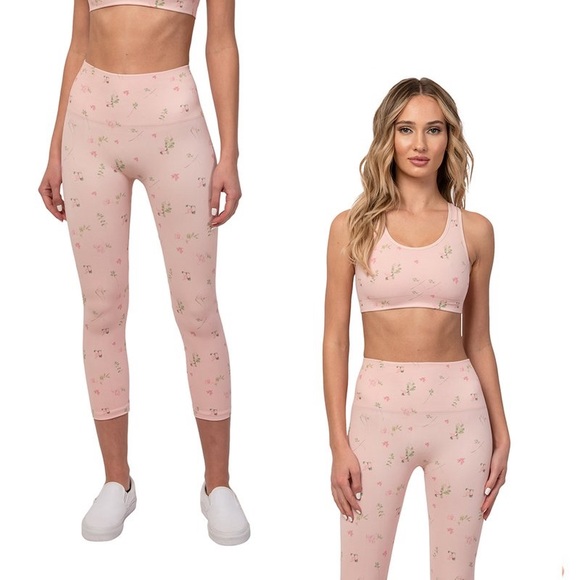 Morgan Stewart Sport Pink Leggings Nwt 